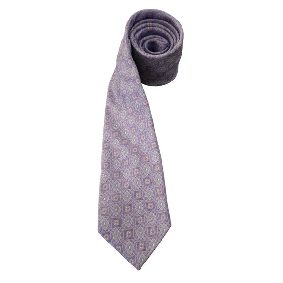 JOS. A. Bank Reserve Purple Geometric Pattern 100% Silk Necktie - Picture 1 of 6